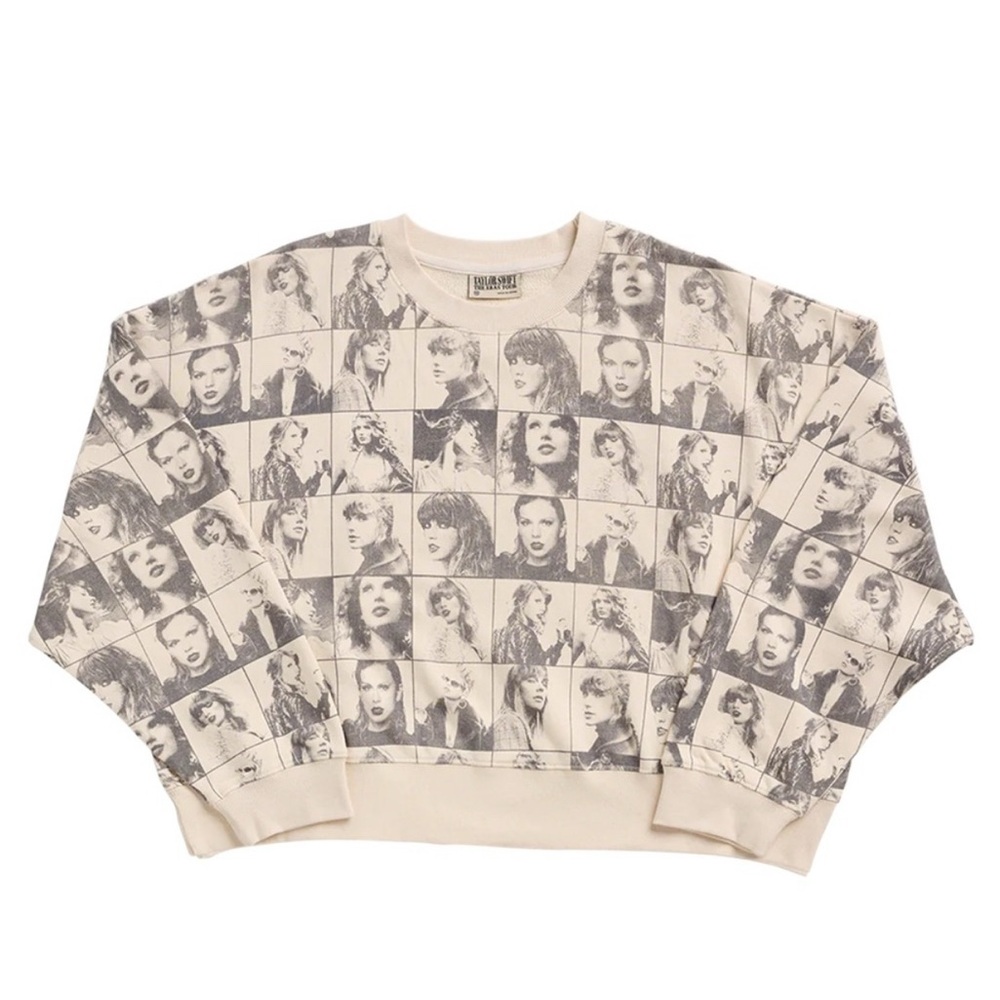 TAYLOR SWIFT | THE ERAS TOUR CROPPED BEIGE PULLOVER CREWNECK